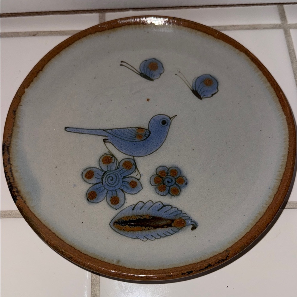 Ken Edwards Mexican TONALA POTTERY El Palomar 7.5” plate #5 🐈‍⬛